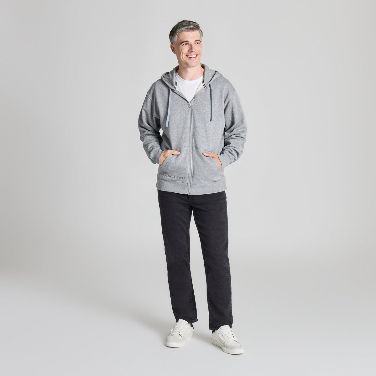 Men's Life is Good Crafty Wordmark Vibes Zip Hoodie product image 5