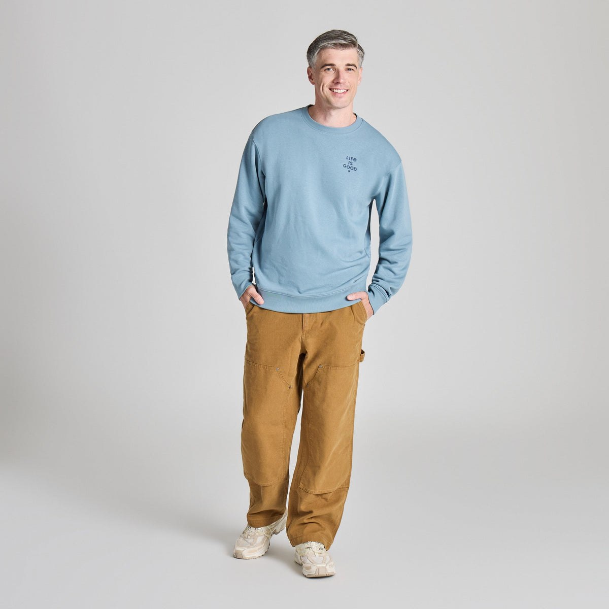 Men's LIG Stacked Wordmark Clean Good Vibes Crew