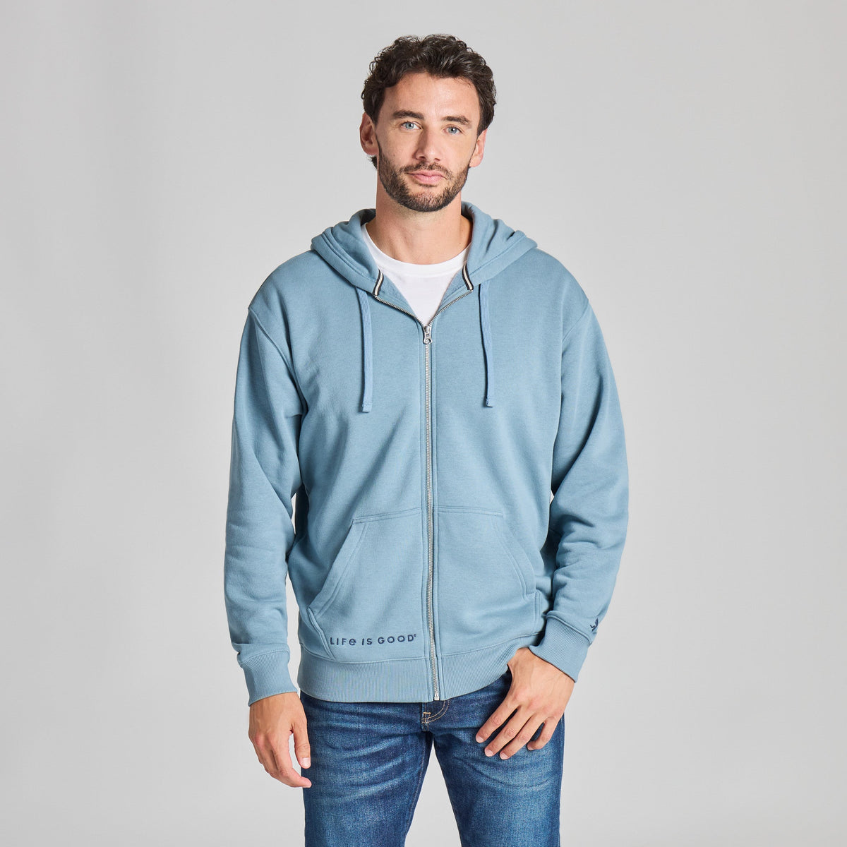 Men's Life is Good Crafty Wordmark Vibes Zip Hoodie product image 6
