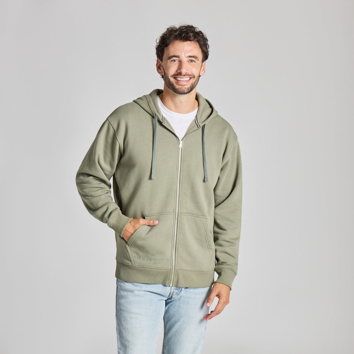 Men's Life is Good Crafty Wordmark Vibes Zip Hoodie product image 11