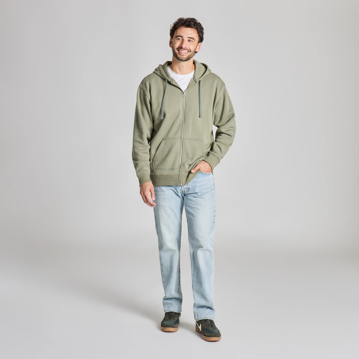 Men's Life is Good Crafty Wordmark Vibes Zip Hoodie product image 15