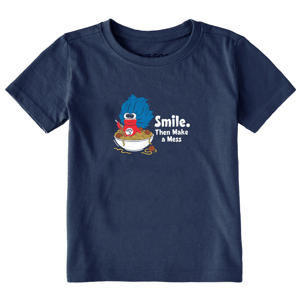 Toddler Smile Then Make a Mess Short Sleeve Crusher Tee
