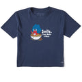 Women's Smile Then Make a Mess Short Sleeve Crusher Boxy Tee