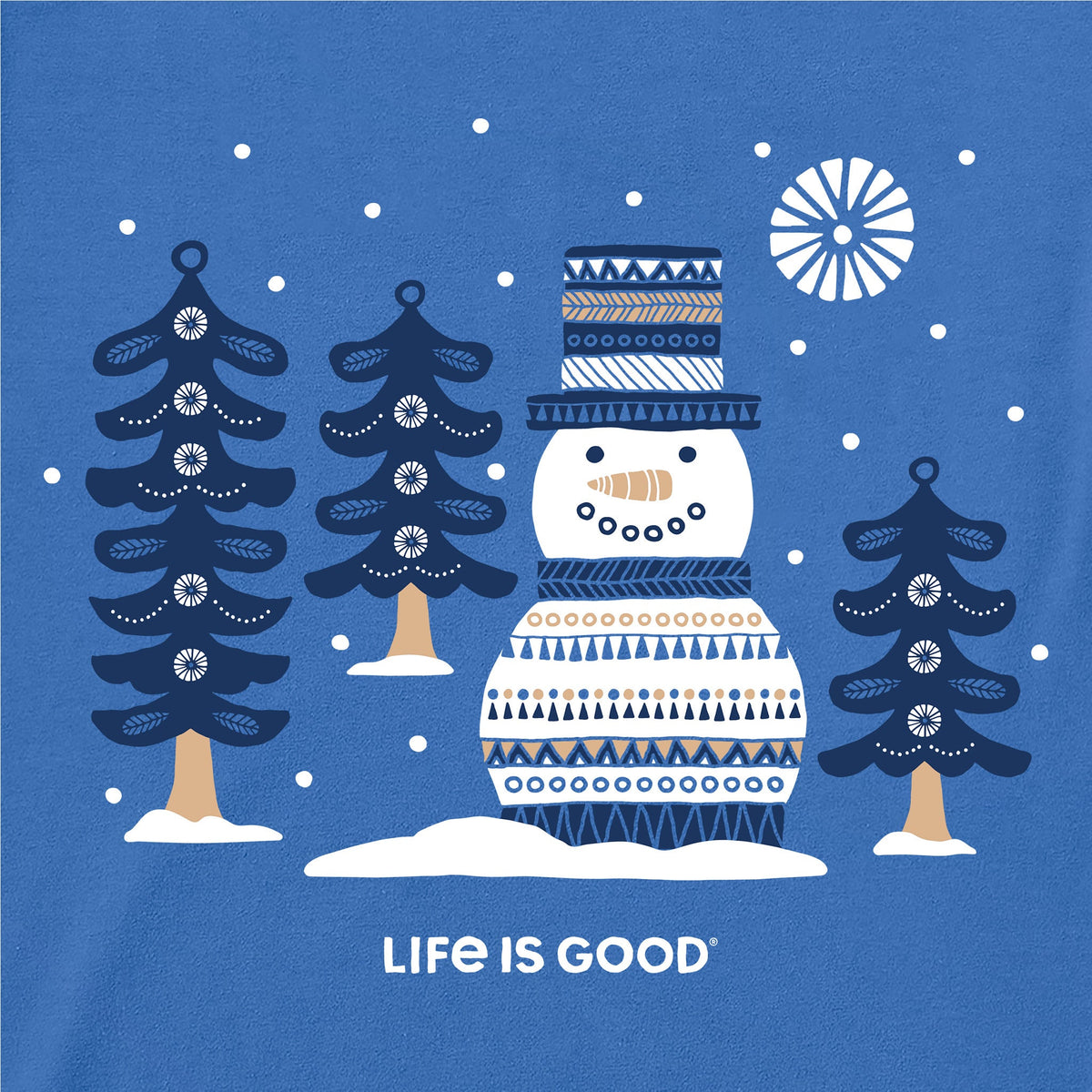 Women's Snowman and Trees Good Vibes Crew