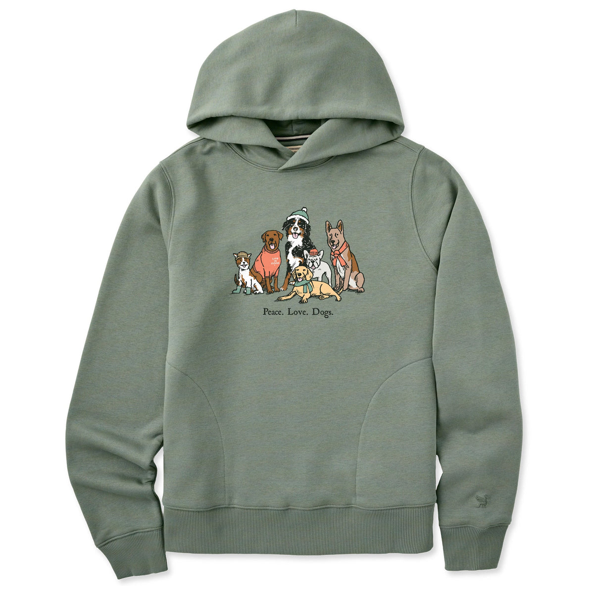 Women's Peace Love Dogs Winter Good Vibes Hoodie