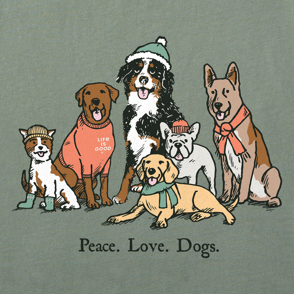 Women's Peace Love Dogs Winter Good Vibes Hoodie