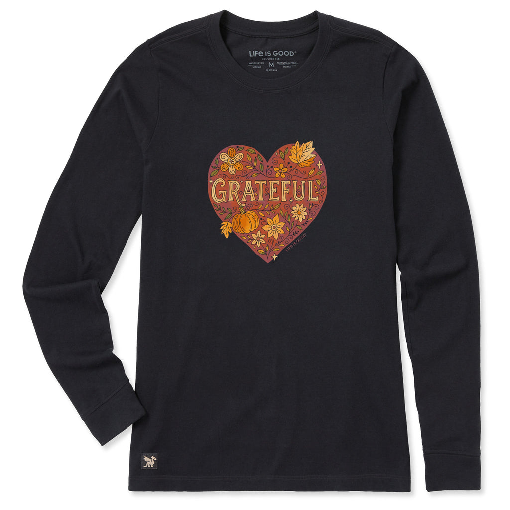 Women's Grateful Heart Doodle Watercolor Long Sleeve product image 1