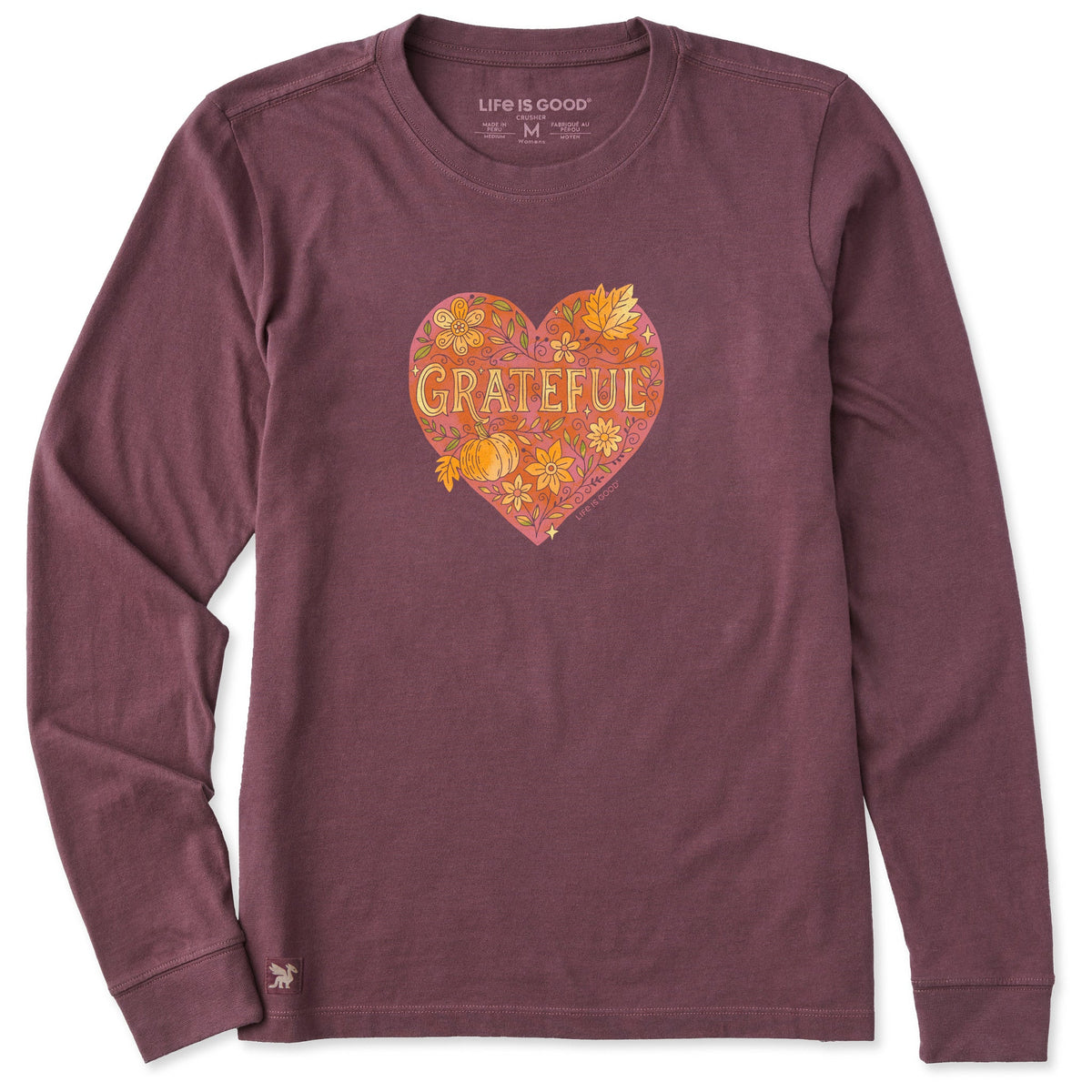 Women's Grateful Heart Doodle Watercolor Long Sleeve product image 3