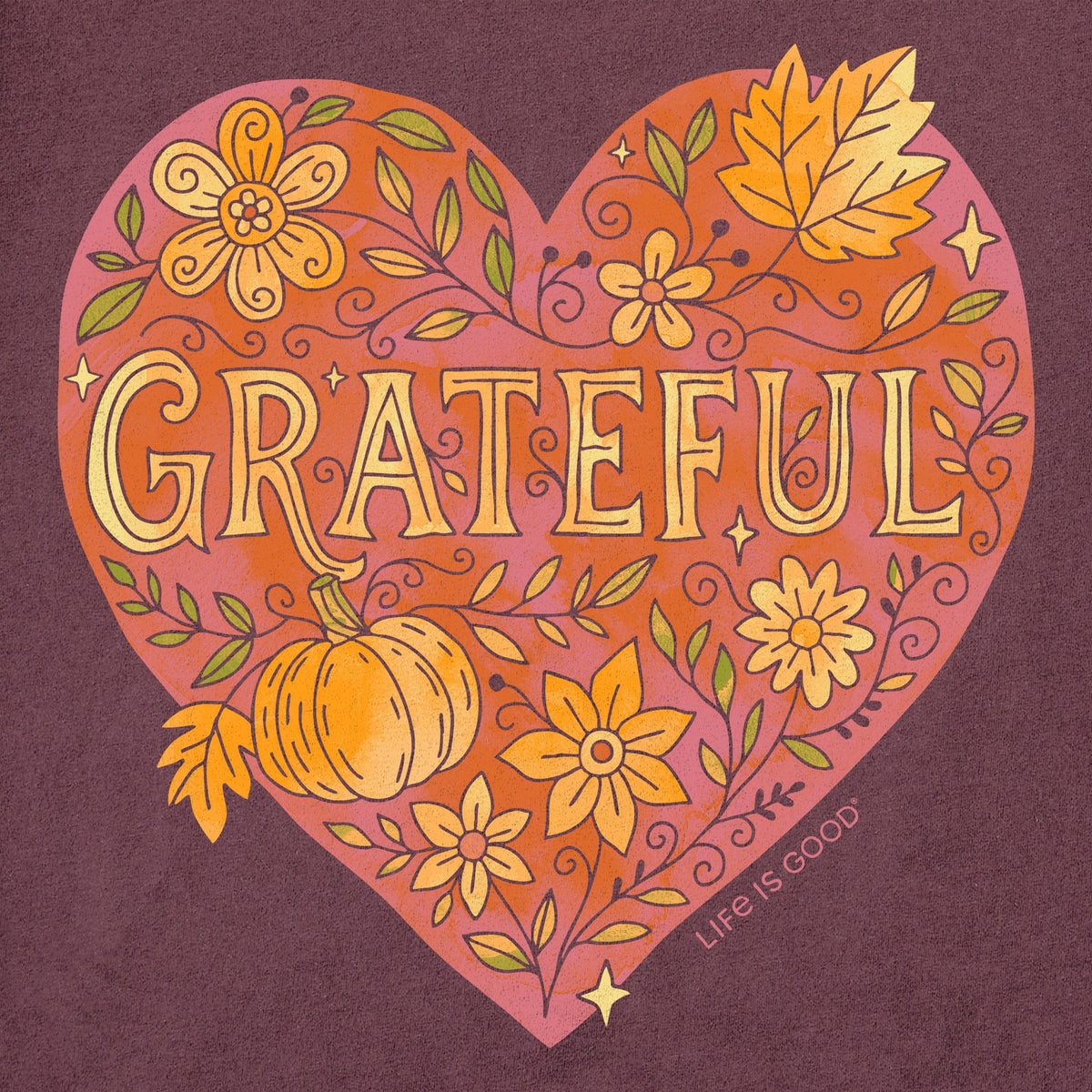 Women's Grateful Heart Doodle Watercolor Long Sleeve product image 4