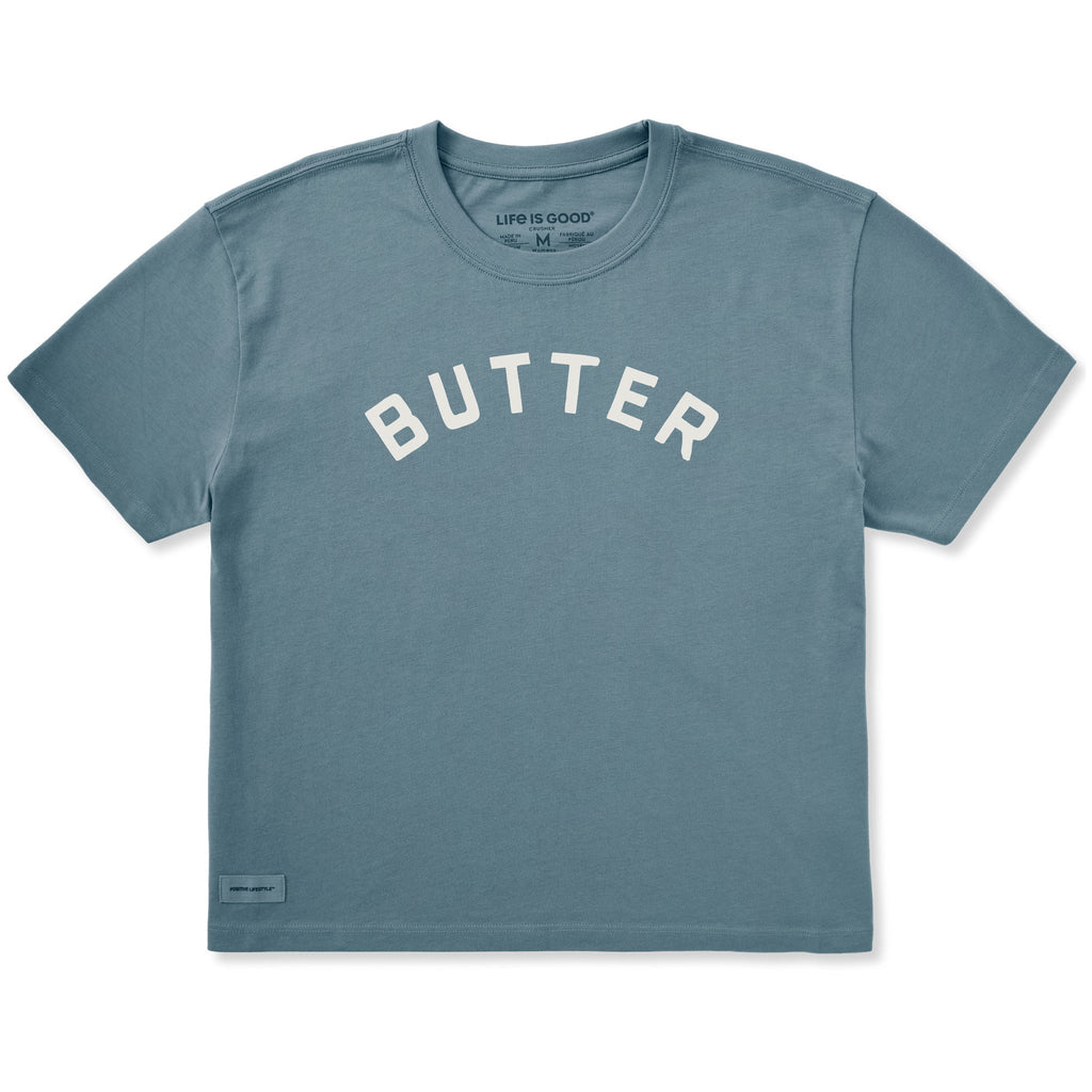 Women's Butter Old School Arch Short Sleeve Crusher Boxy Tee product image 1