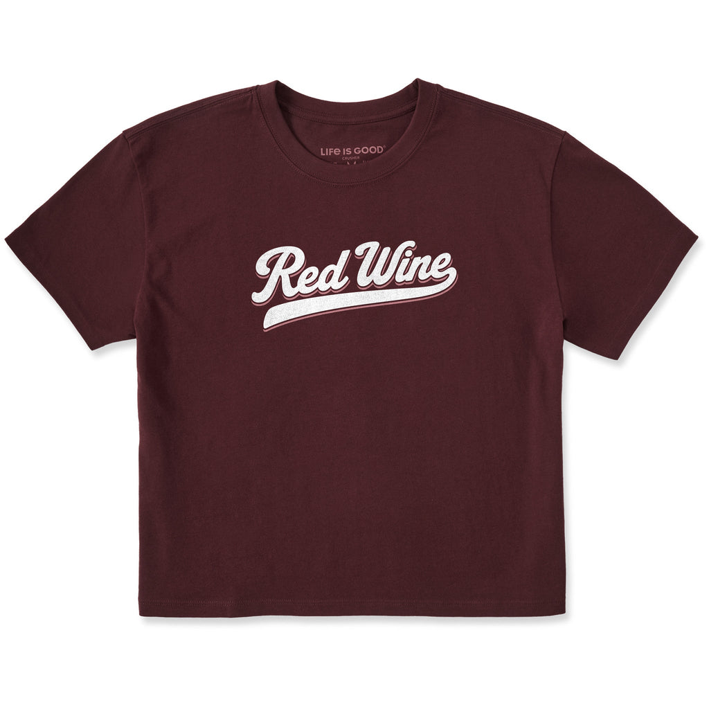 Women's Red Wine Ballyard Script Short Sleeve Crusher Boxy product image 1