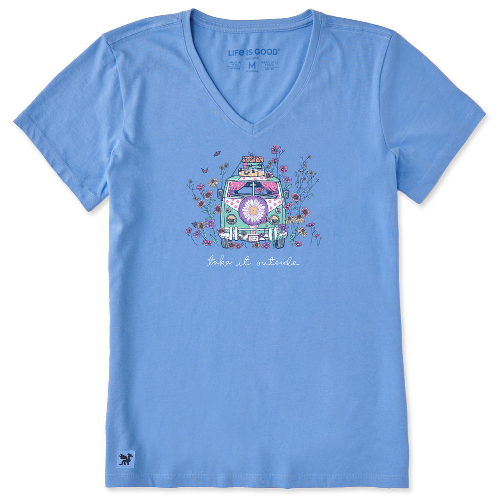 Women's Take It Outside Wildflower Van Short Sleeve Vee product image 1