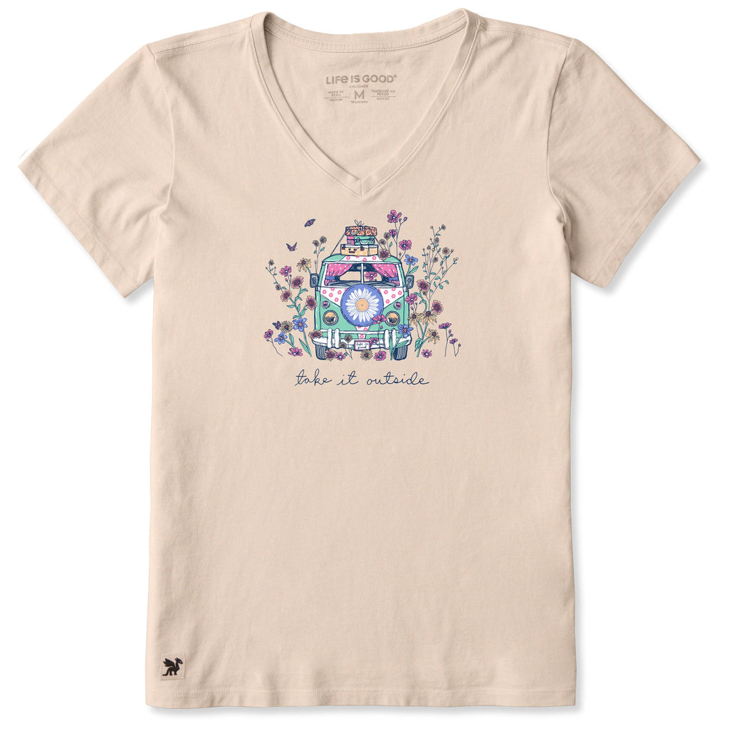 Women's Take It Outside Wildflower Van Short Sleeve Vee product image 3