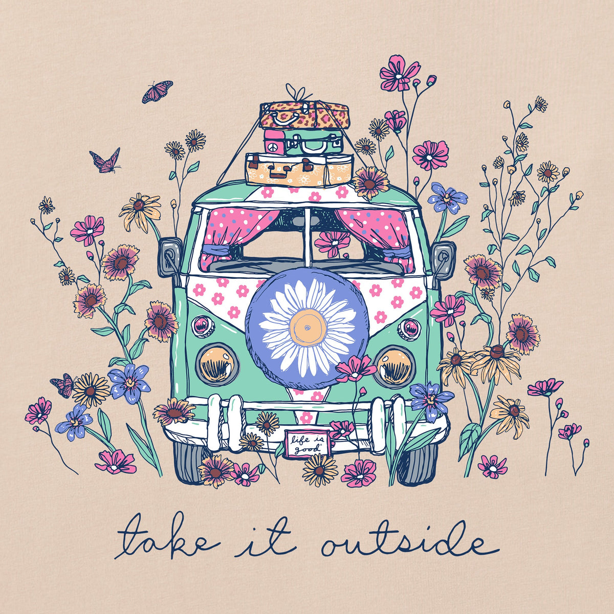 Women's Take It Outside Wildflower Van Short Sleeve Vee product image 4