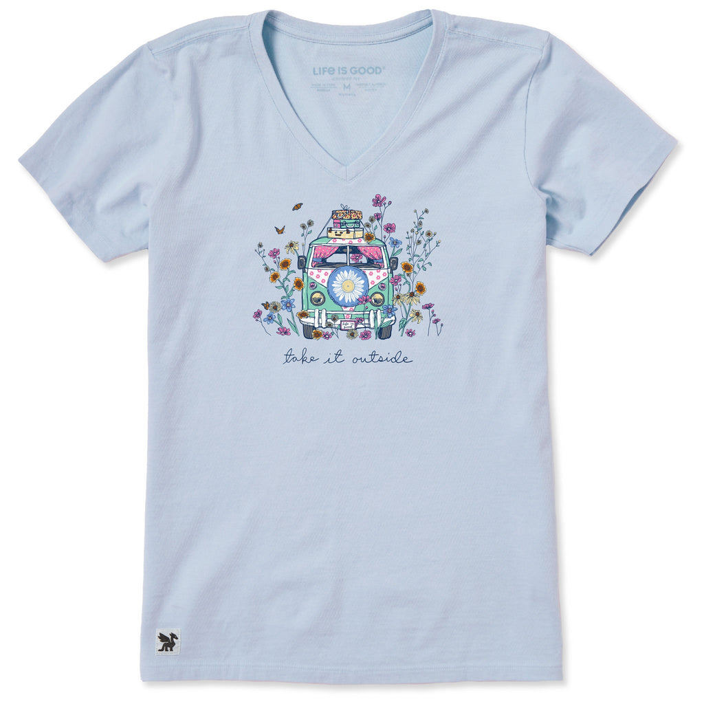 Women's Take It Outside Wildflower Van Short Sleeve Vee product image 5
