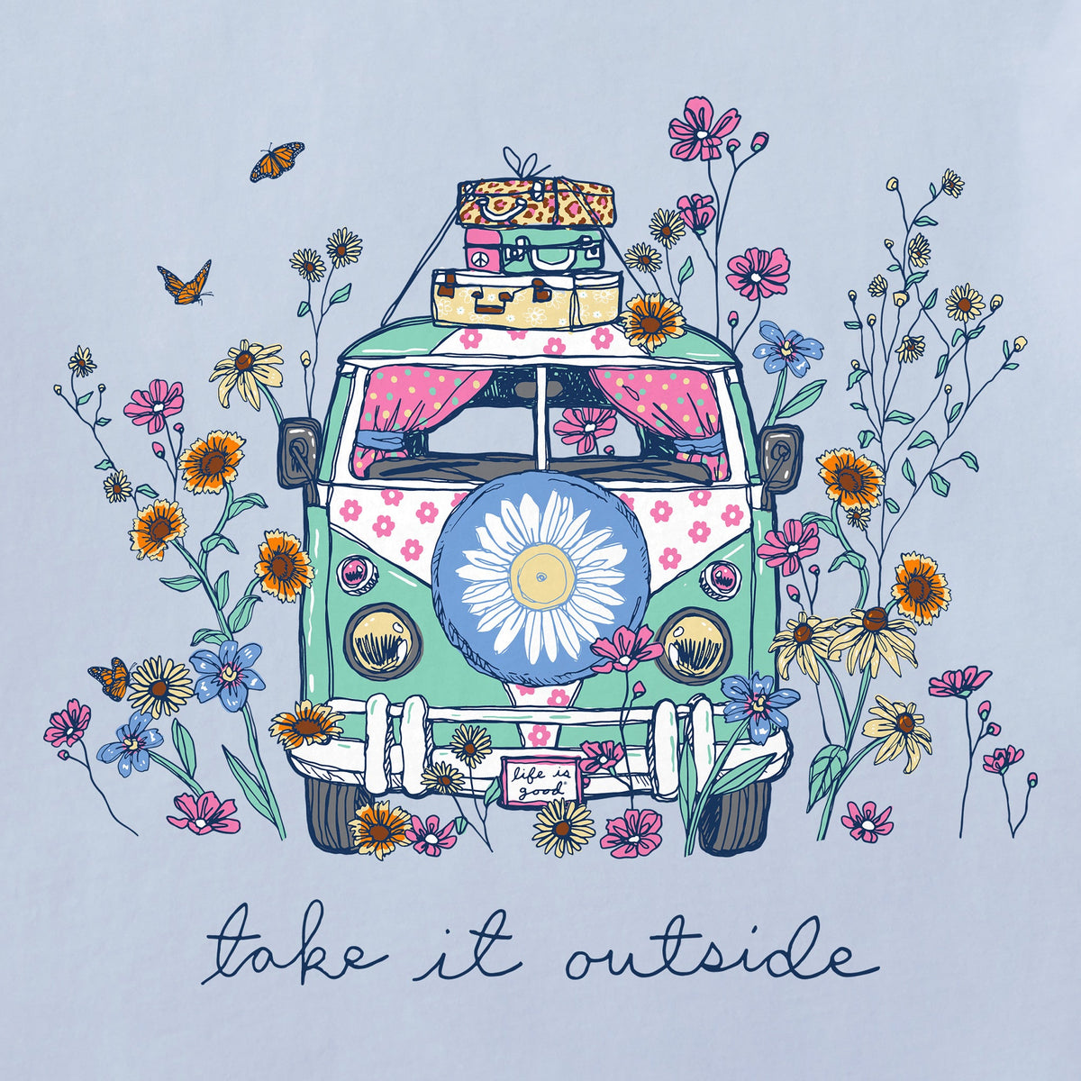 Women's Take It Outside Wildflower Van Short Sleeve Vee product image 6