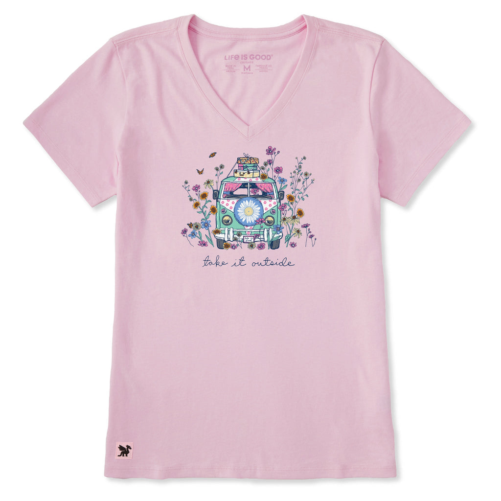 Women's Take It Outside Wildflower Van Short Sleeve Vee product image 7