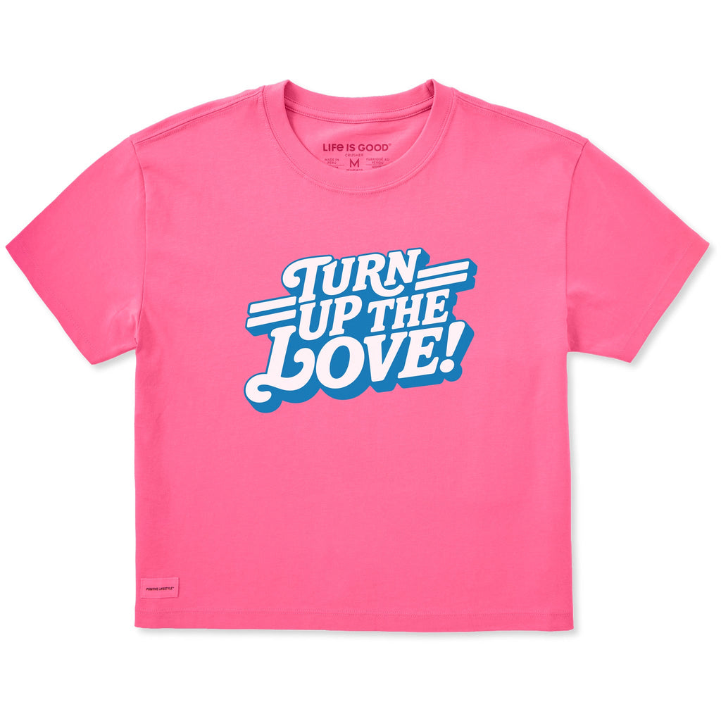 Women's Turn Up the Love Retro Short Sleeve Crusher Boxy Tee product image 1