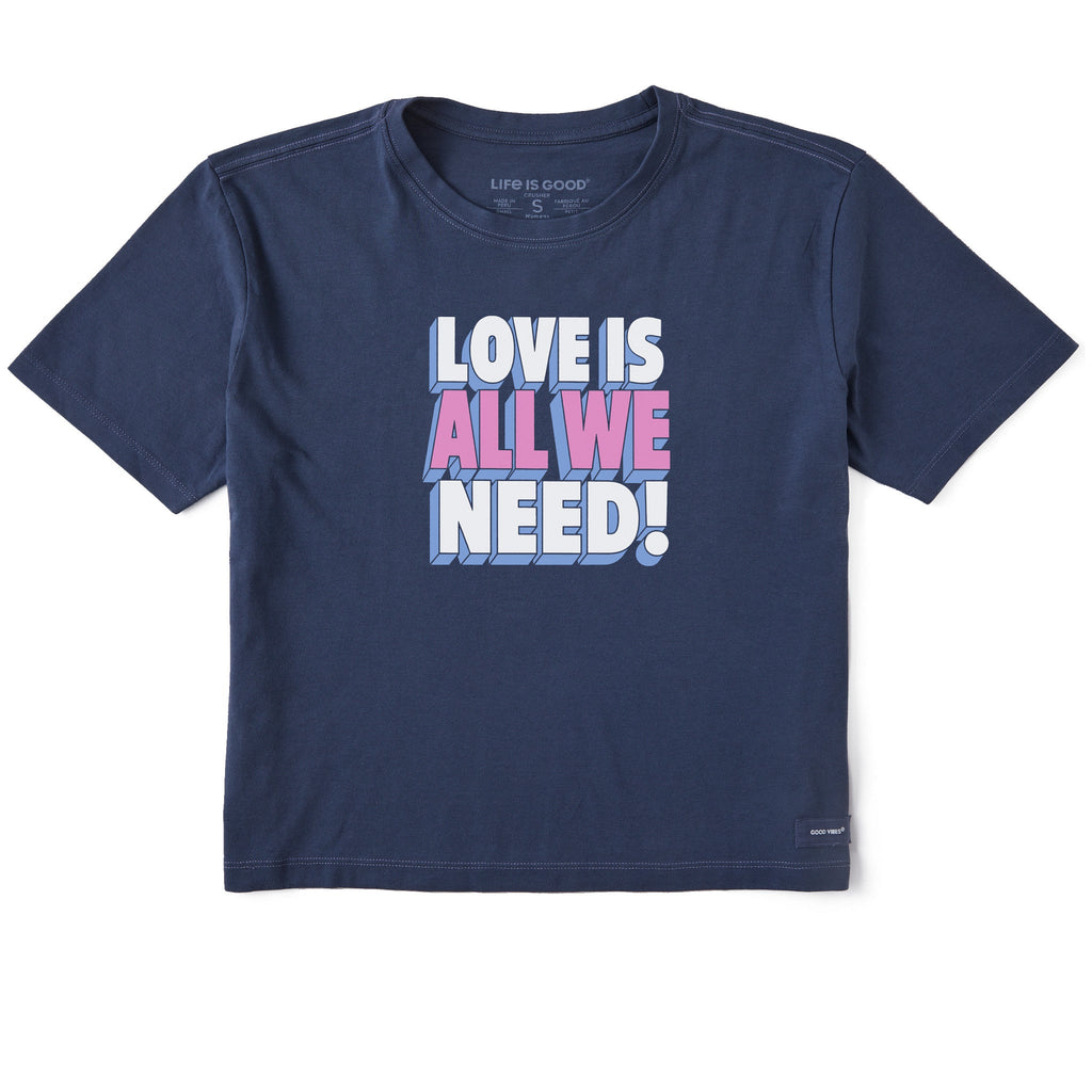 Women's Love is All We Need Stack Short Sleeve Crusher Boxy product image 1