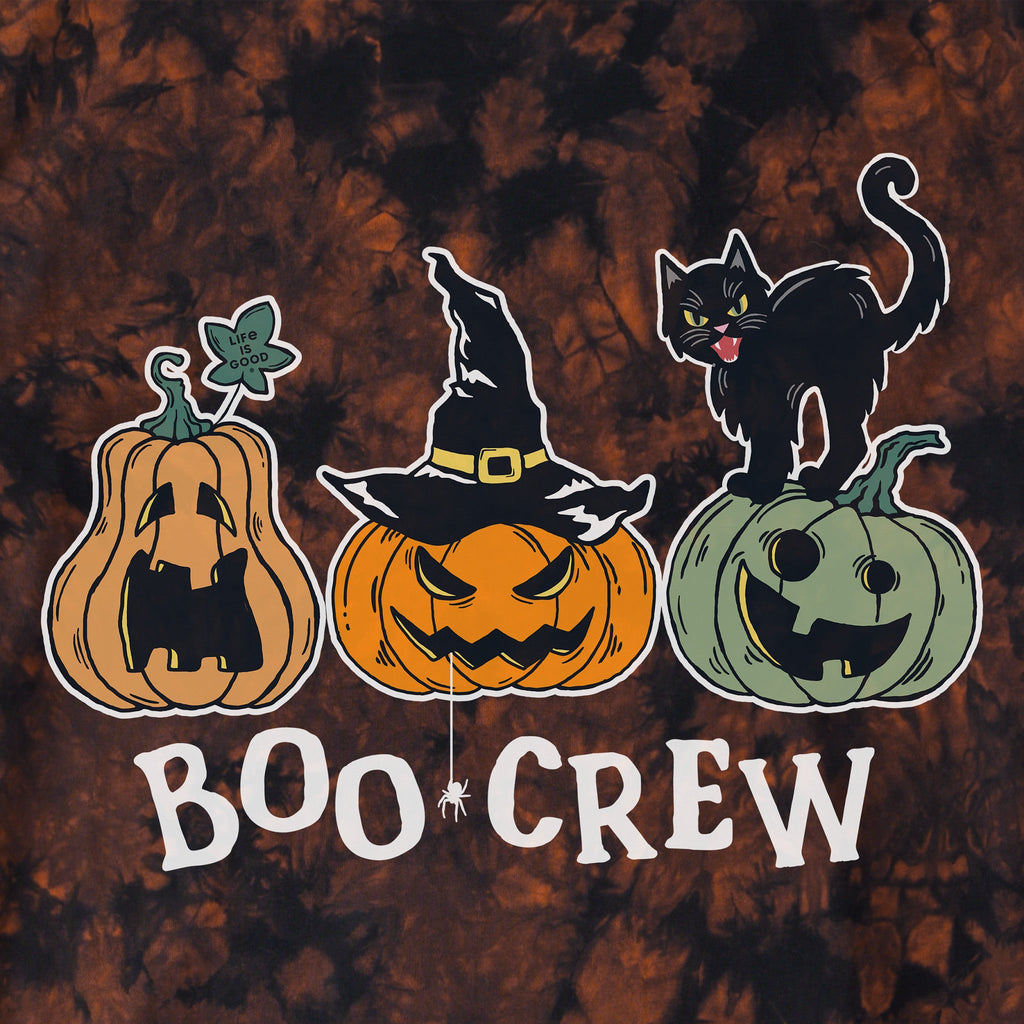 Kids Pumpkins Boo Crew Short Sleeve Crusher Tie-Dye Tee