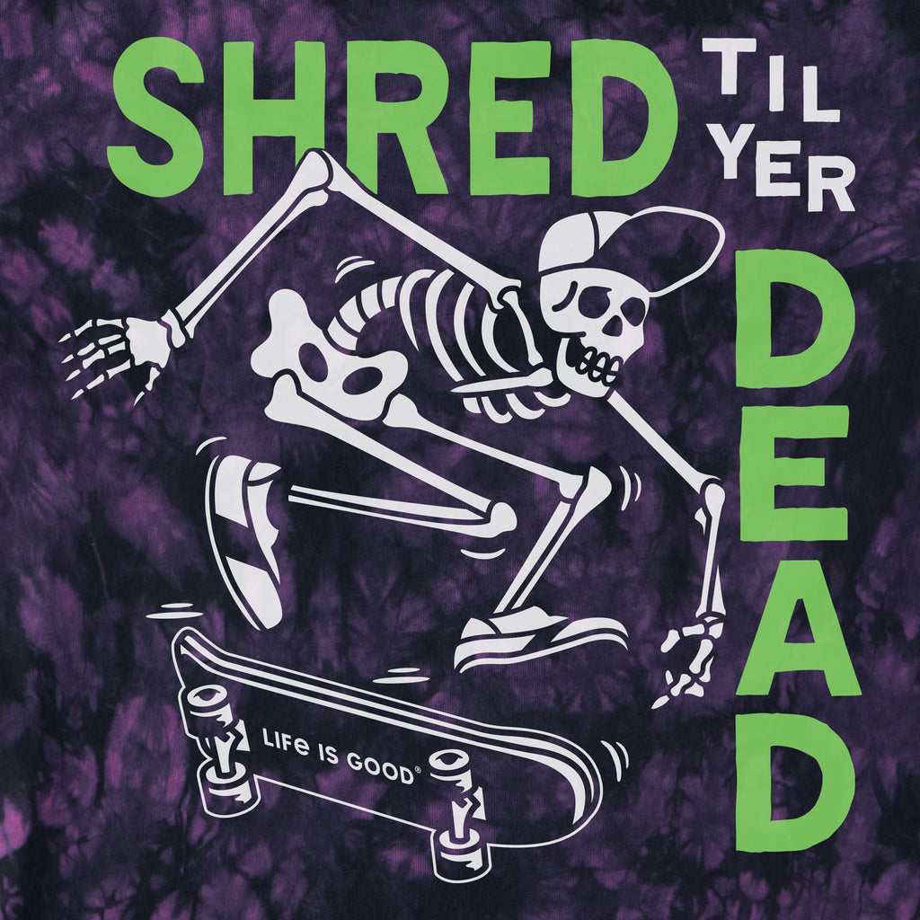 Kids Shred til yer Dead Skateboard Skeleton Short Sleeve product image 2