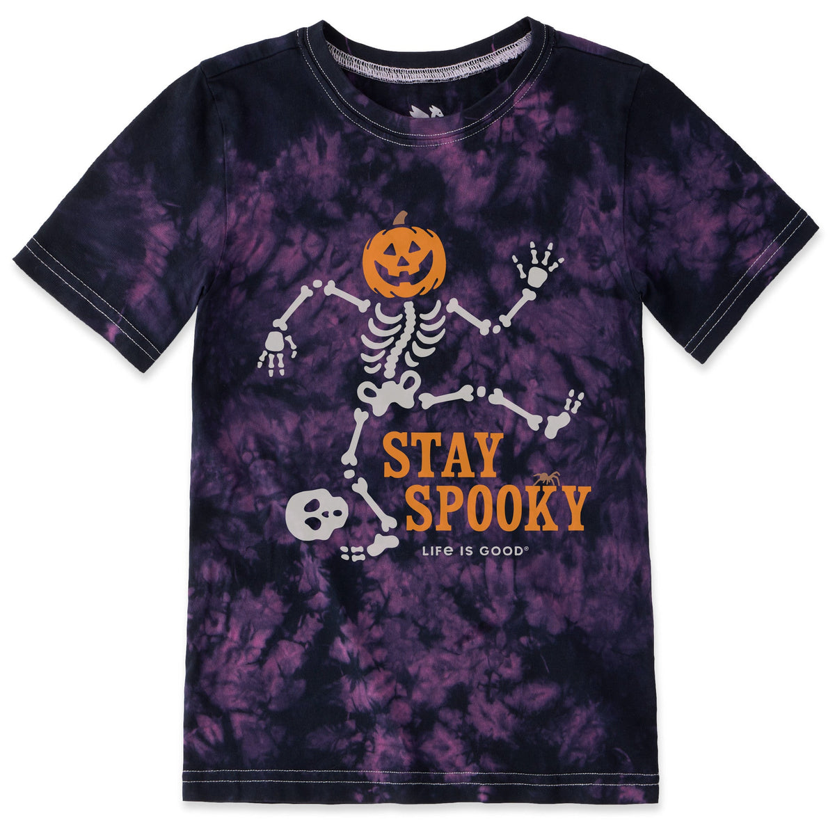 Kids Stay Spooky Skeleton Short Sleeve Crusher Tie-Dye Tee product image 1