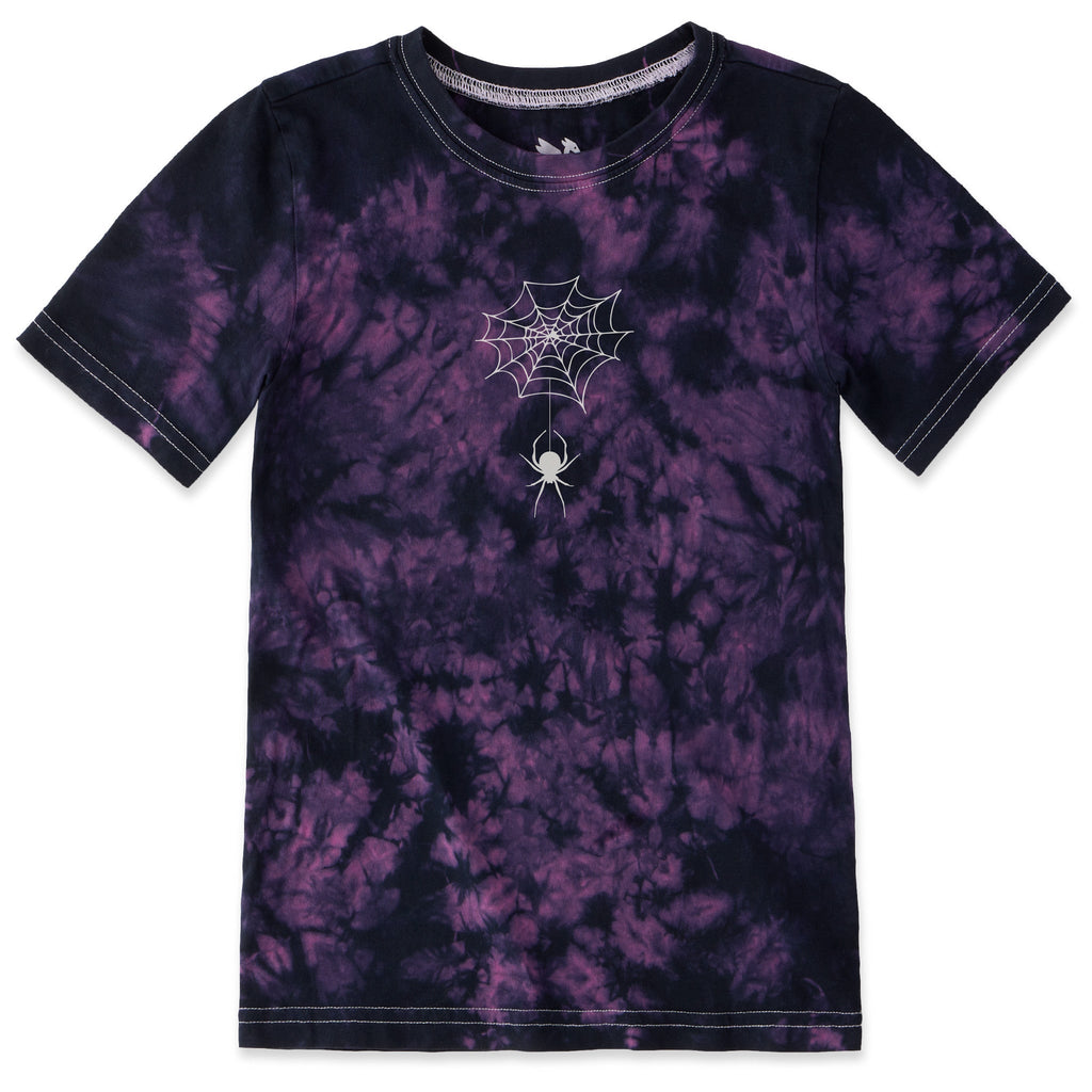 Kids Spooky Spiderweb Short Sleeve Crusher Tie-Dye Tee product image 1