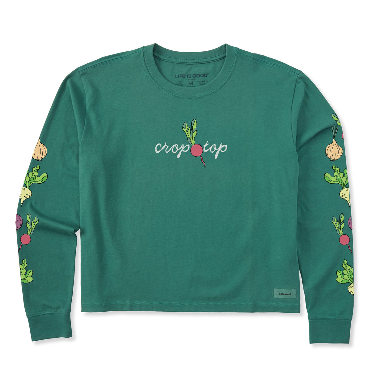 Women's Crop Top Veggie Long Sleeve Crusher Boxy Tee product image 5