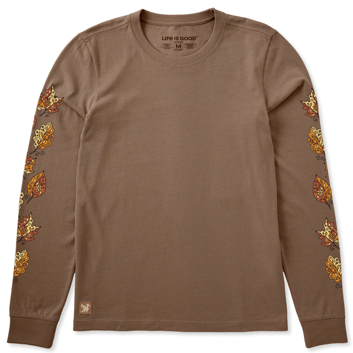 Women's Doodle Fall Leaves Long Sleeve Crusher Tee product image 1
