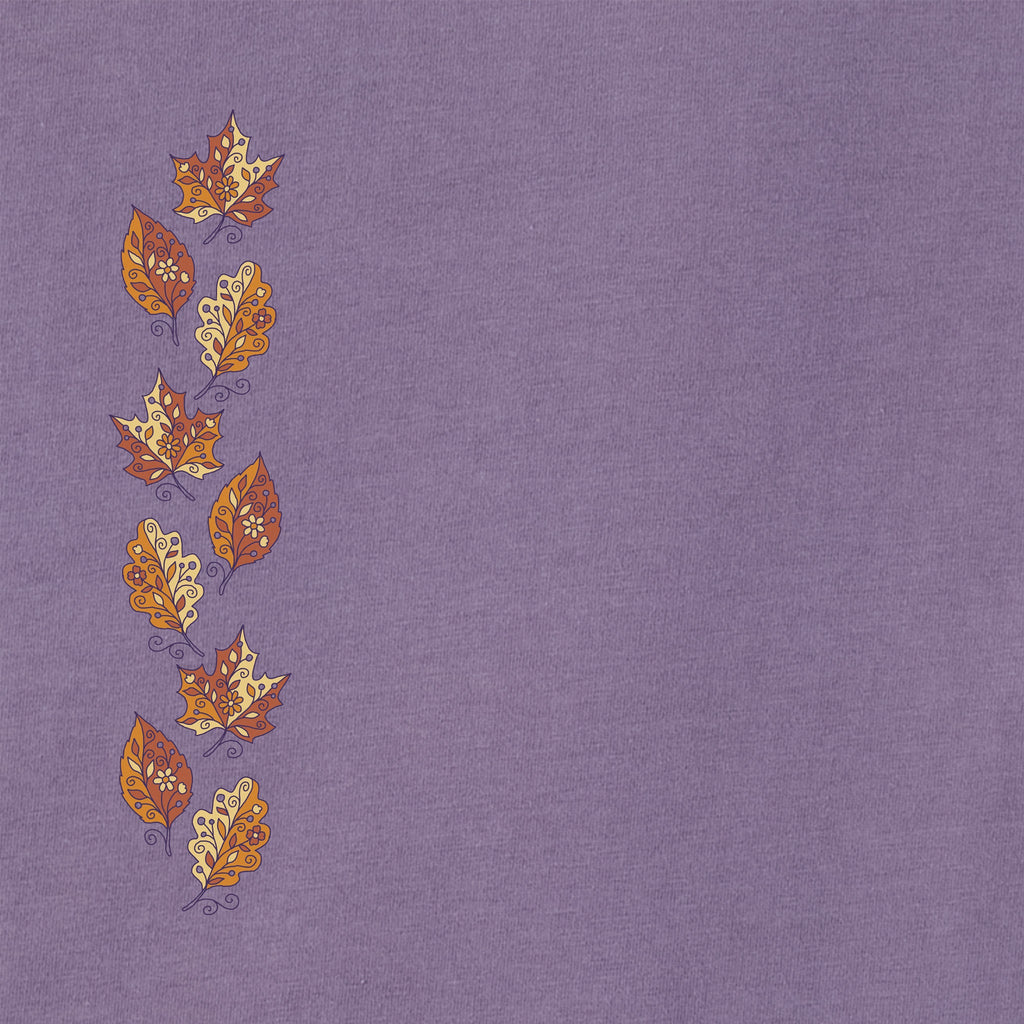 Women's Doodle Fall Leaves Long Sleeve Crusher Vee product image 2