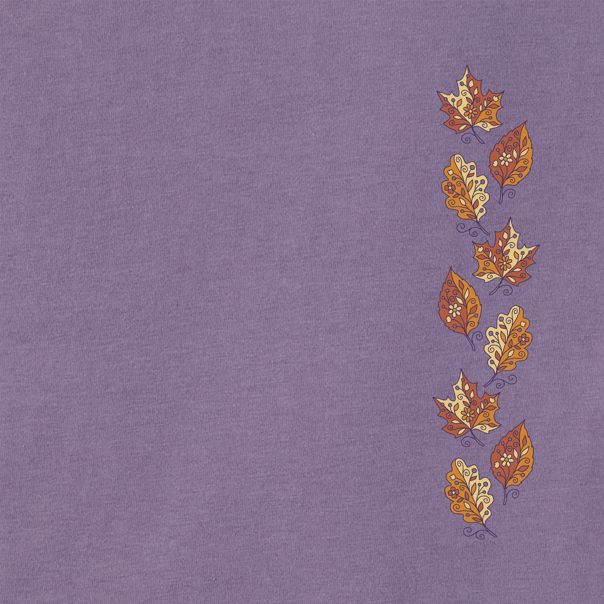 Women's Doodle Fall Leaves Long Sleeve Crusher Vee product image 3
