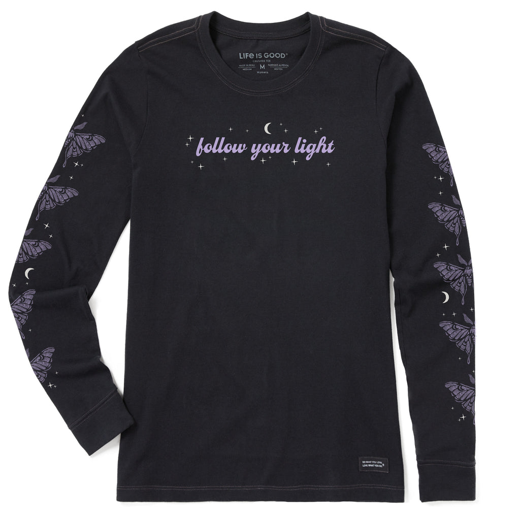 Women's Follow Your Light Luna Moth Long Sleeve Crusher Tee product image 1