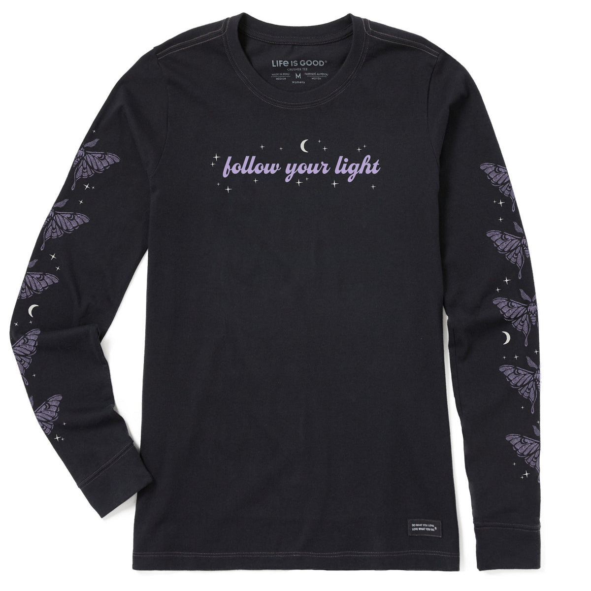 Women's Follow Your Light Luna Moth Long Sleeve Crusher Tee product image 1