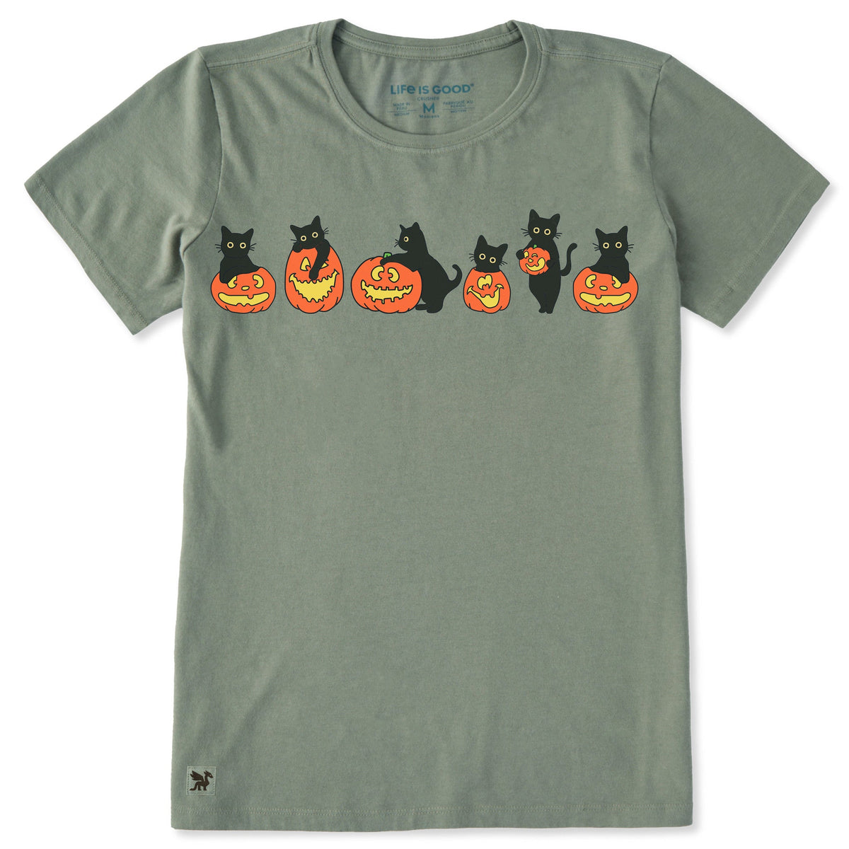 Women's Pumpkin Cats Short Sleeve Crusher Tee product image 3
