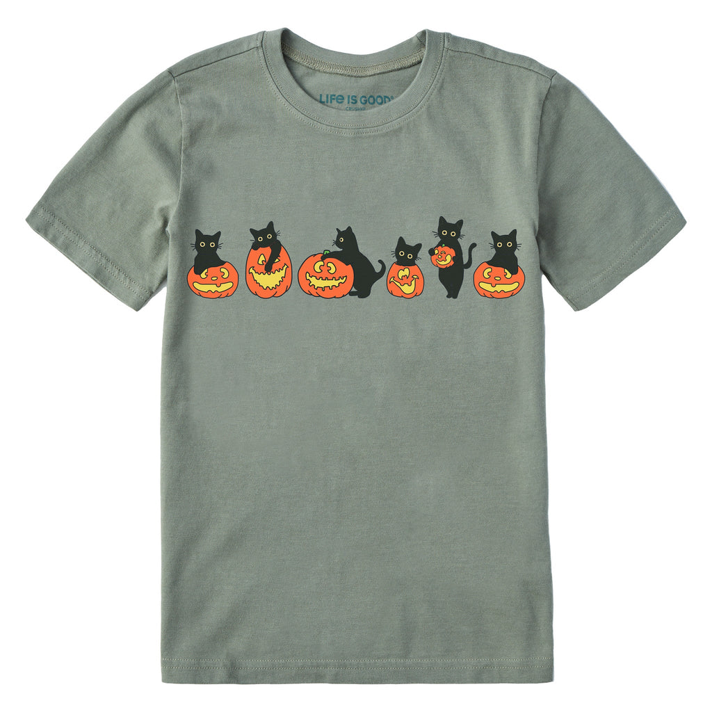 Kids Pumpkin Cats Short Sleeve Crusher Tee product image 1