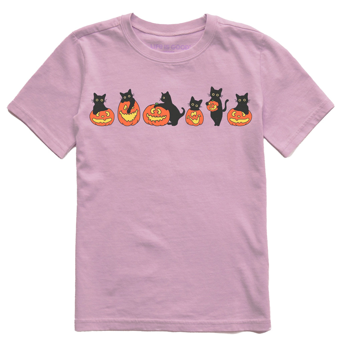 Kids Pumpkin Cats Short Sleeve Crusher Tee product image 3