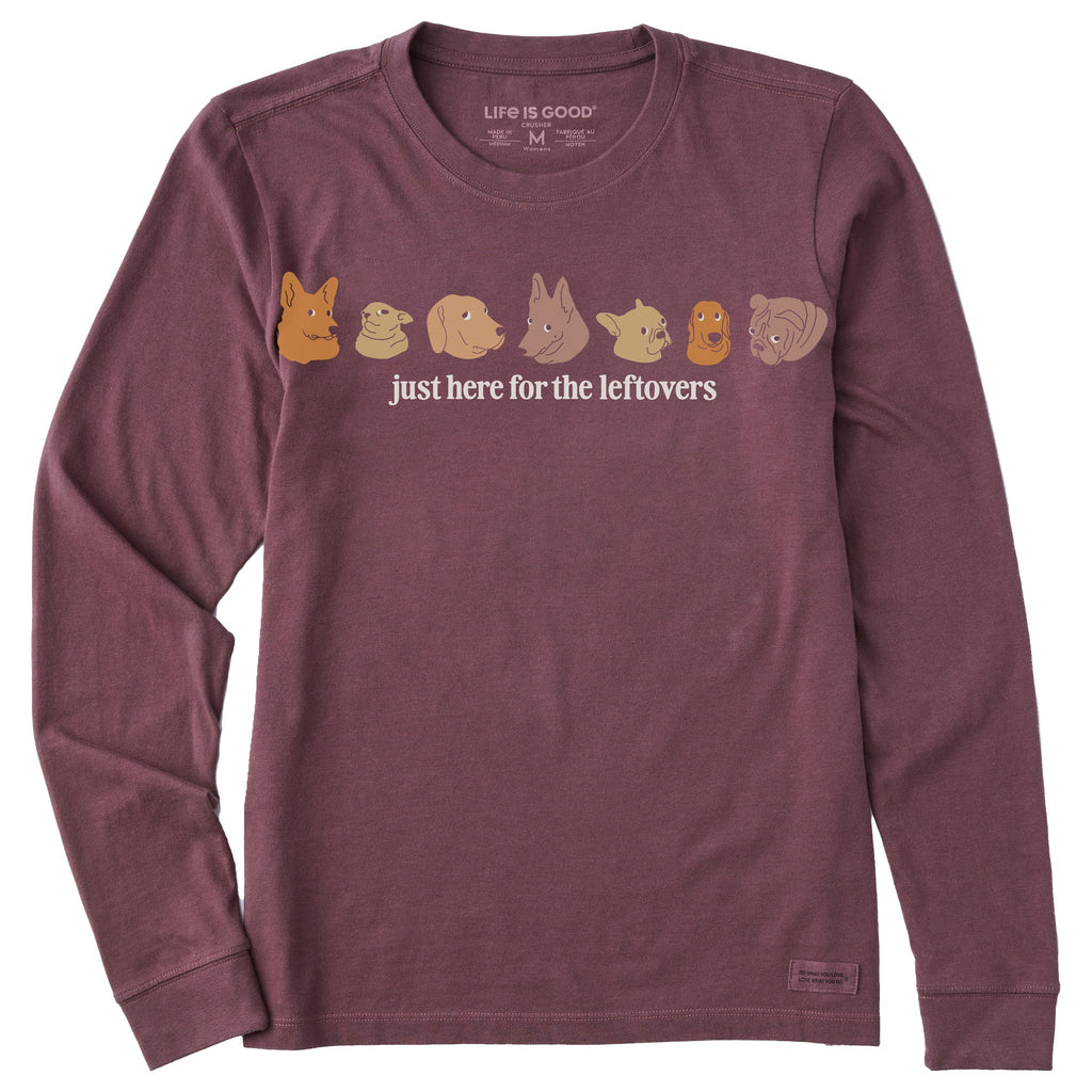 Women's Just Here For The Leftovers Long Sleeve Crusher Tee product image 1
