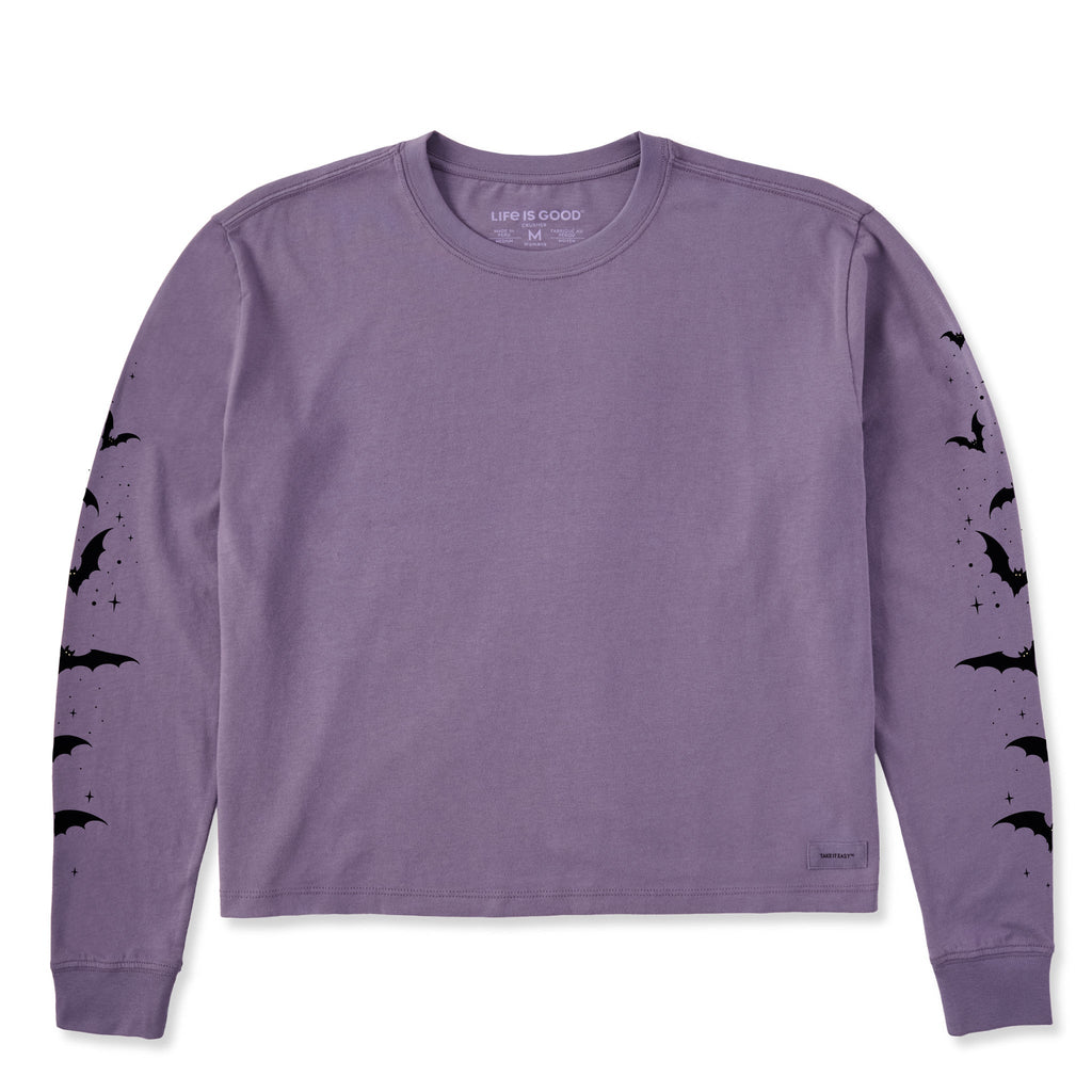Women's Spooky Night Bats Long Sleeve Crusher Boxy Tee product image 1