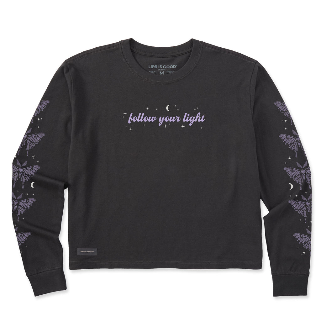 Women's Sparkle Luna Moth Long Sleeve Crusher Boxy Tee product image 1