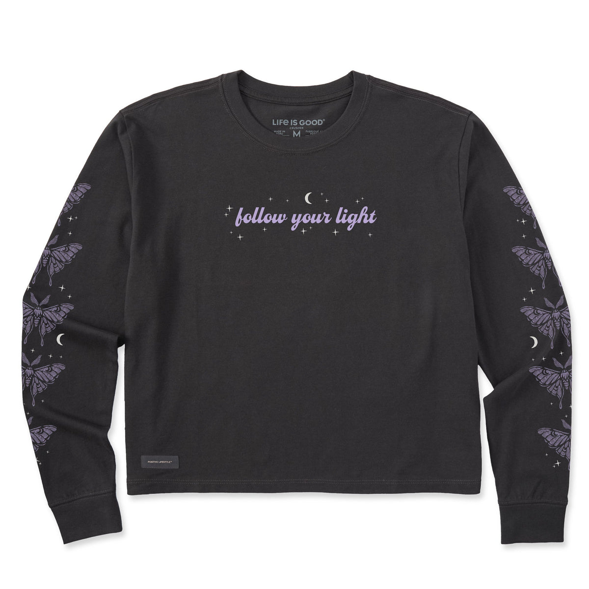 Women's Sparkle Luna Moth Long Sleeve Crusher Boxy Tee product image 1