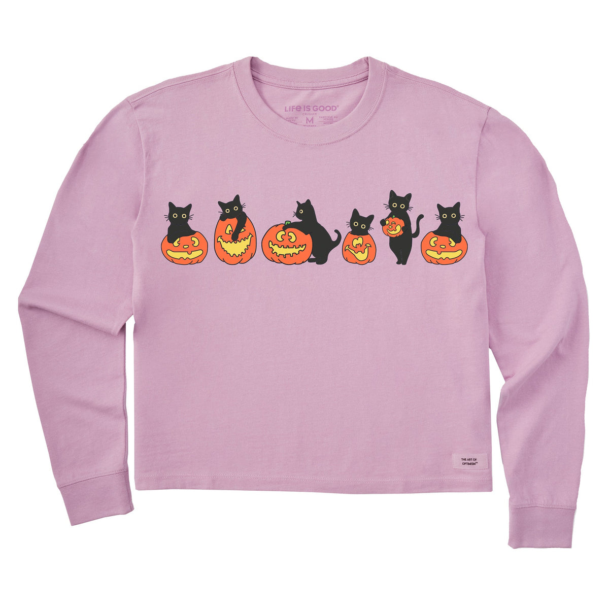 Women's Pumpkin Cats Long Sleeve Crusher Boxy Tee product image 1