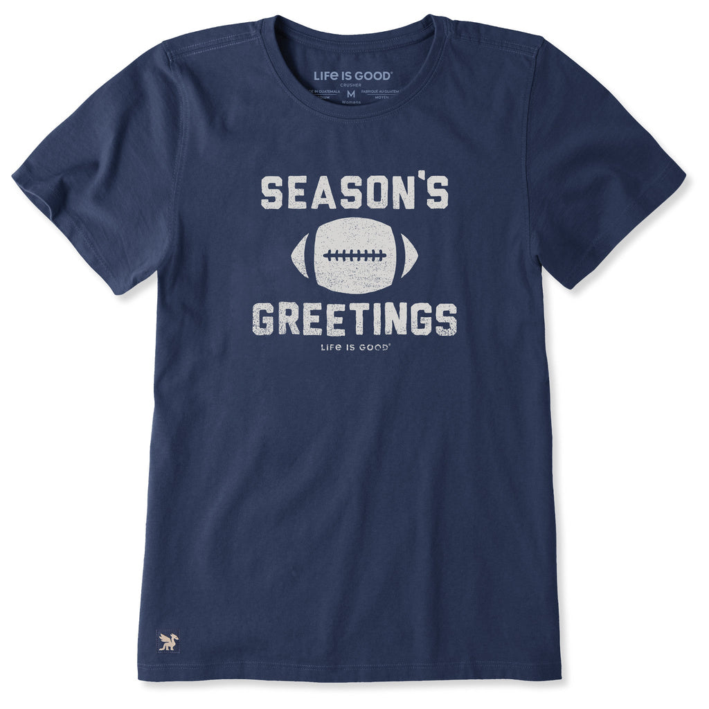 Women's Season's Greetings Football Short Sleeve Crusher Tee product image 1
