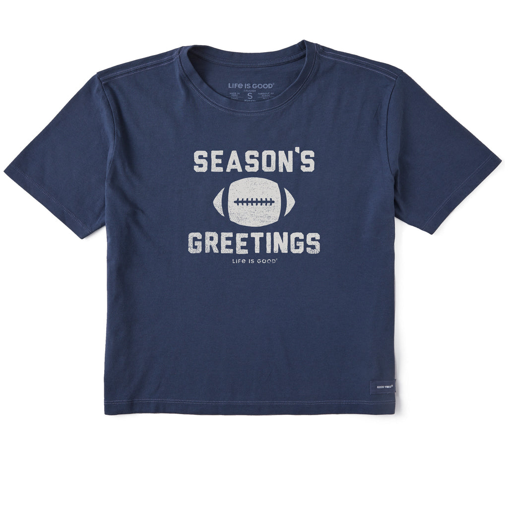 Women's Season's Greetings Football Short Sleeve Crusher product image 1