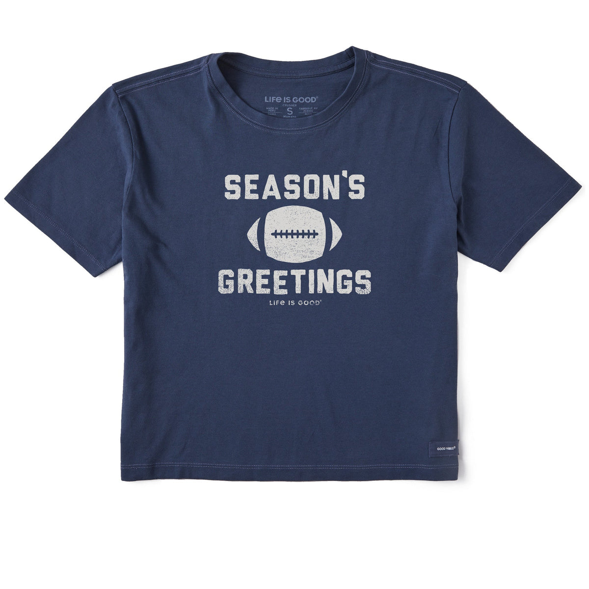 Women's Season's Greetings Football Short Sleeve Crusher product image 1
