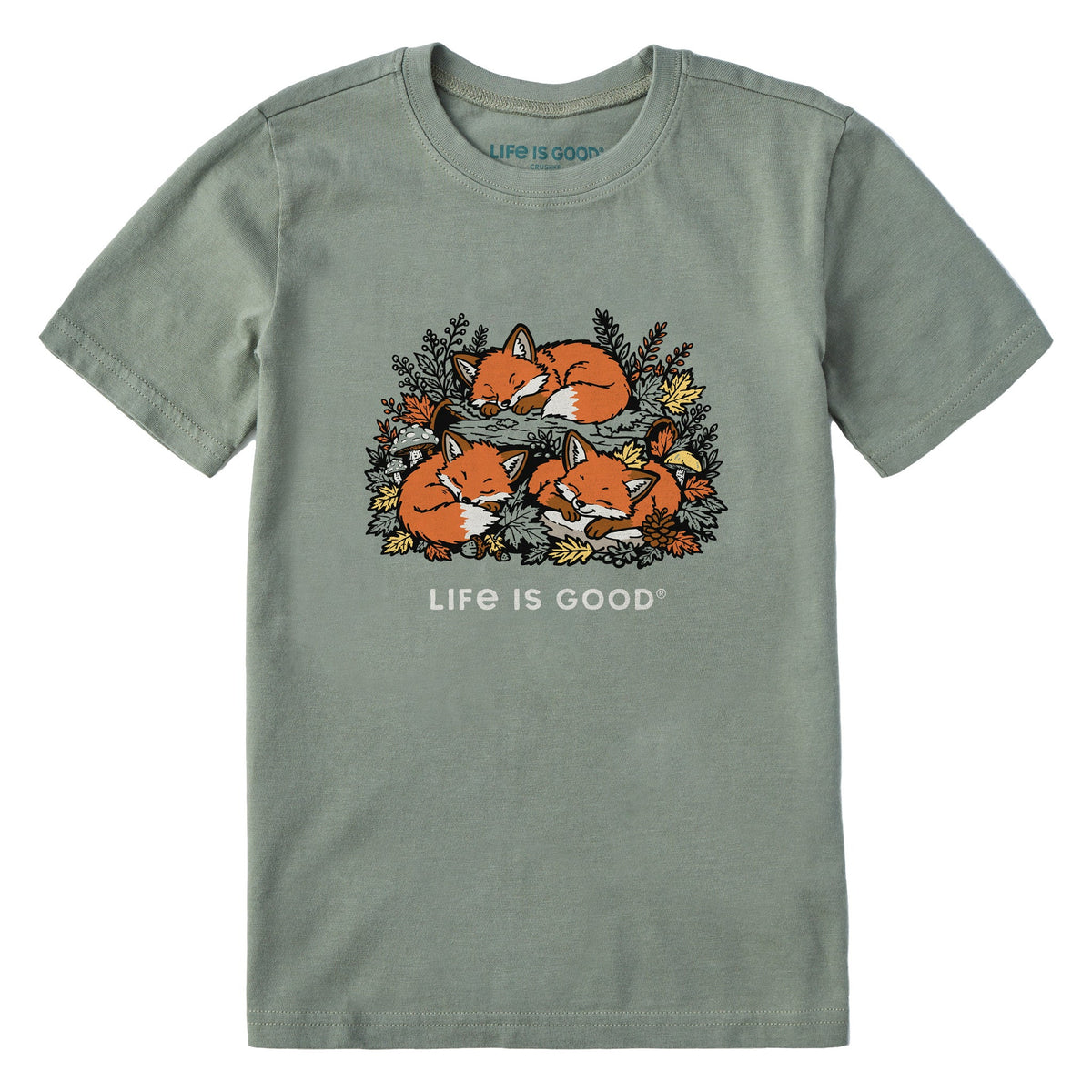 Kids Sleeping Foxes Short Sleeve Crusher Tee product image 1