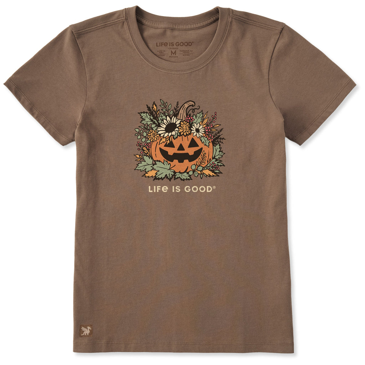 Women's Floral Jack-O-Lantern Short Sleeve Crusher Tee product image 1