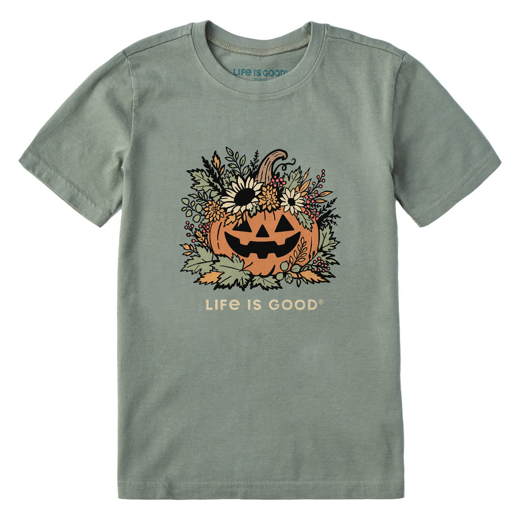 Kids Floral Jack-O-Lantern Short Sleeve Crusher Tee product image 1