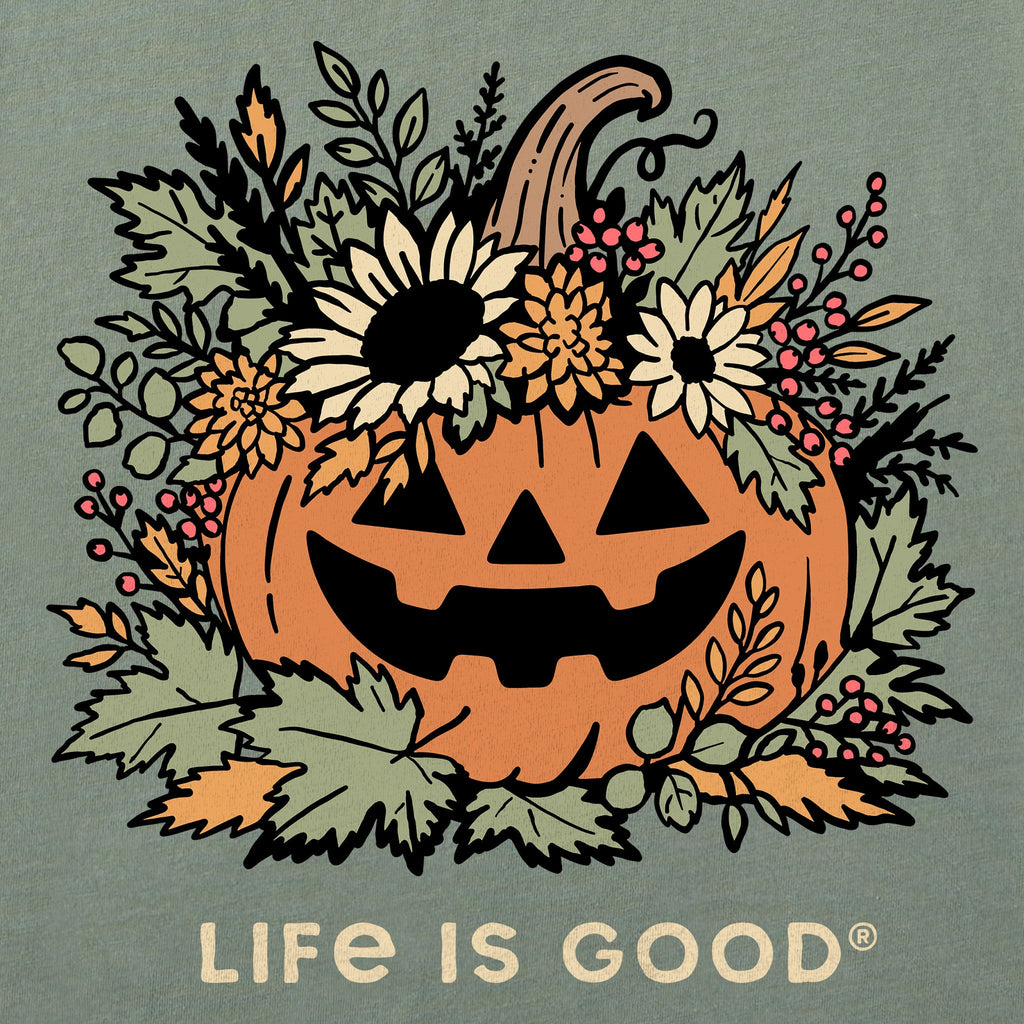 Kids Floral Jack-O-Lantern Short Sleeve Crusher Tee product image 2