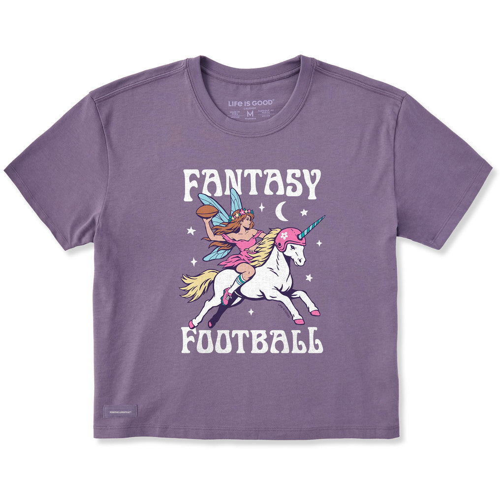 Women's Fantasy Football Unicorn Short Sleeve Crusher Boxy product image 3