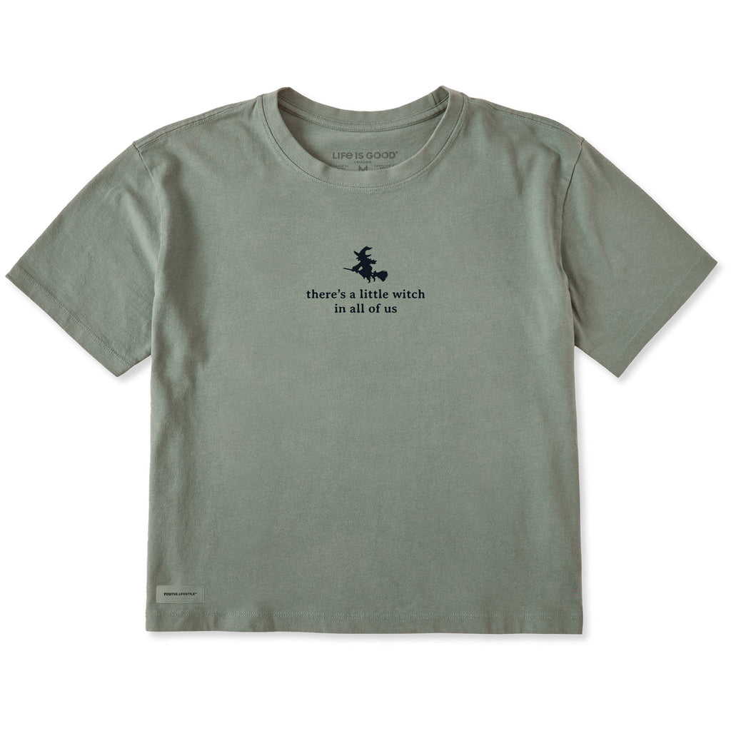 Women's There's a Little Witch in All of Us Short Sleeve Crusher Boxy Tee